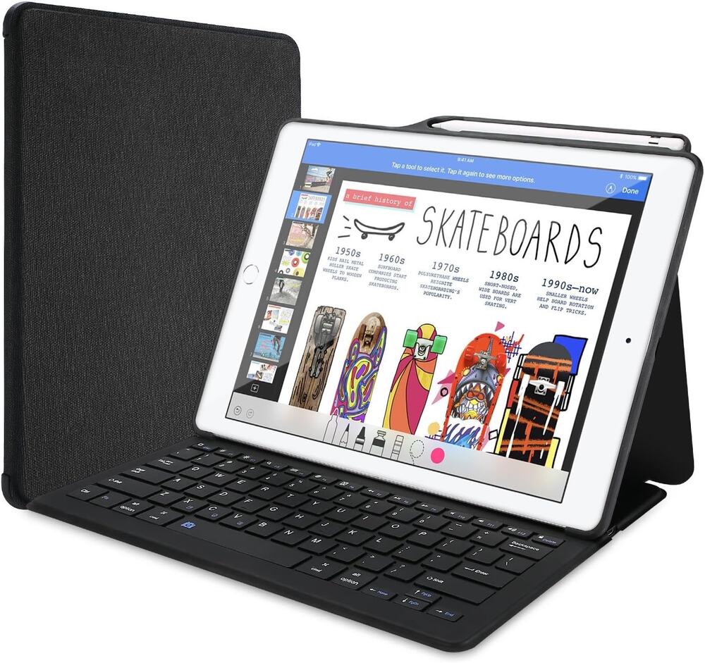 ProCase Keyboard Case For IPad Pro 12.9" 2017/2015 Old Model With Built-I –Black